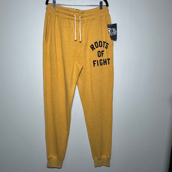 NWT Roots of Fight Super Soft Heather Yellow Sweatpants Men’s Sz XL - Picture 2 of 7